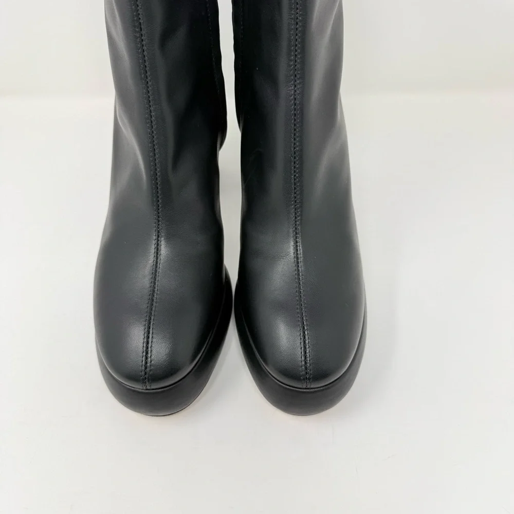 New Aeyde Emmy Boot In Black Leather Sz 38
